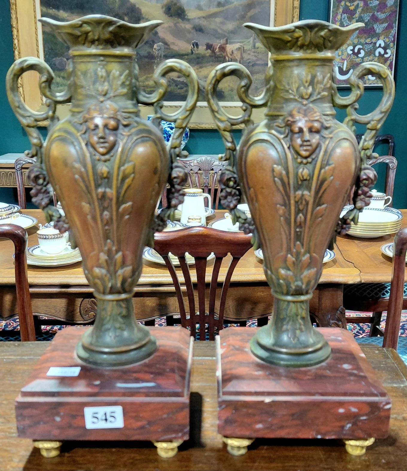 545 · BRONZED MANTLE URNS