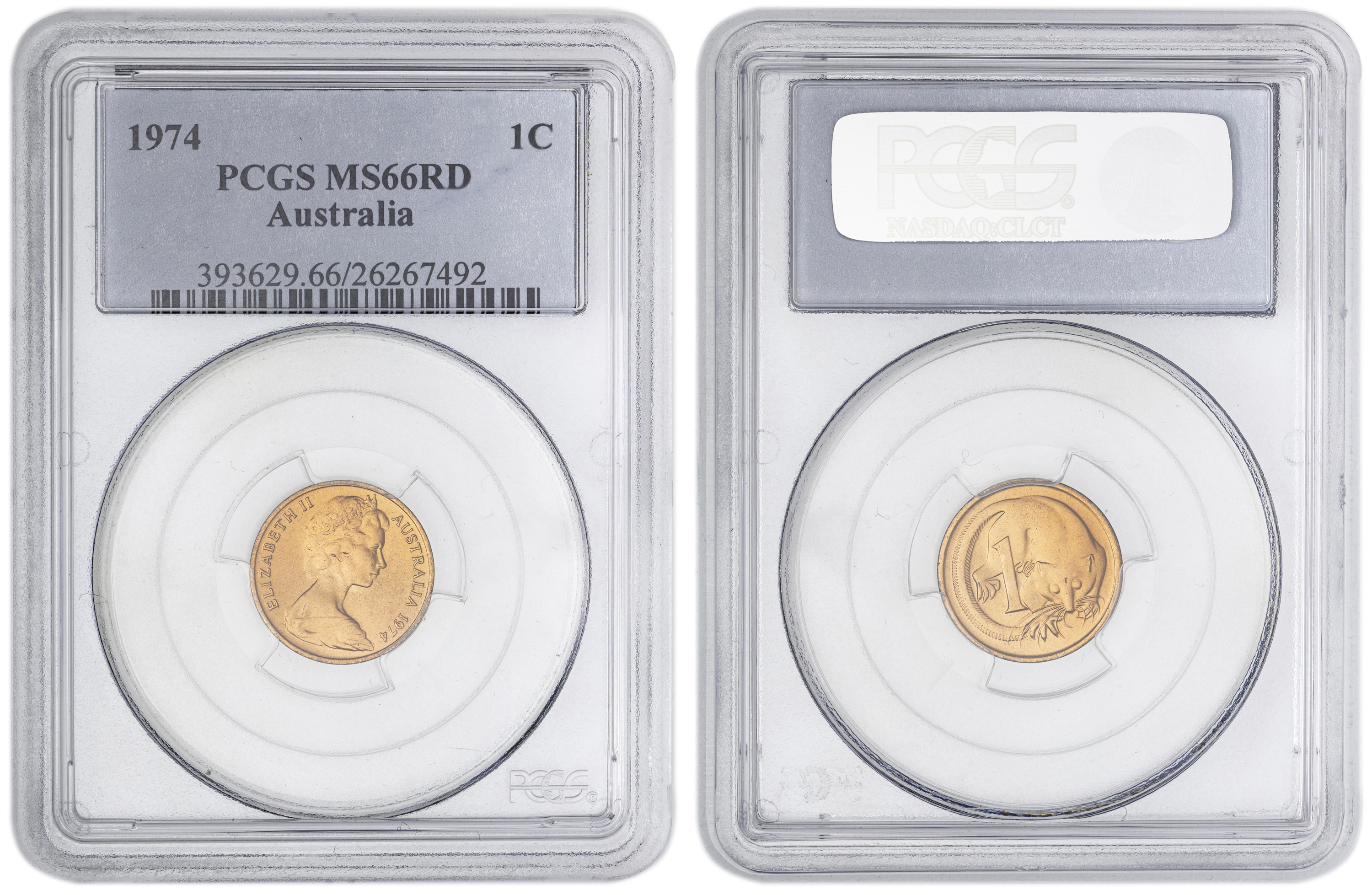 Km-62, One Cent, 1974, Pcgs Ms66rd