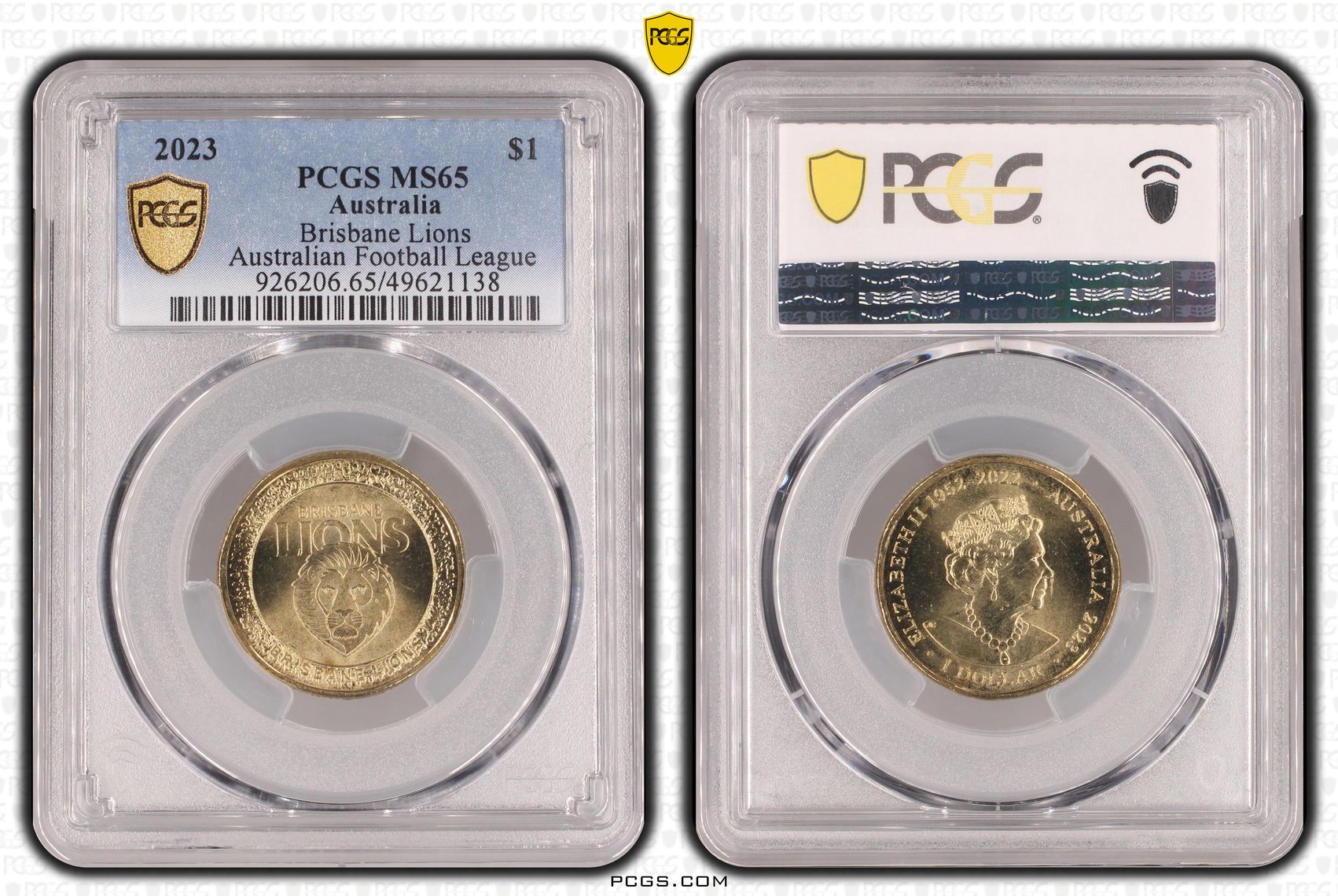 317 · AFL - Brisbane Lions , One Dollar, 2023, PCGS MS65