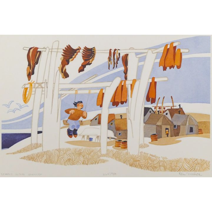 Rie Munoz ''Whale Bone Swing'' 1992 Signed Print 12.75'' x 17.25'' Sheet.