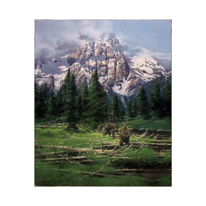 Bruce Cheever (1958- ), Summer Moose, Valley of the Tetons