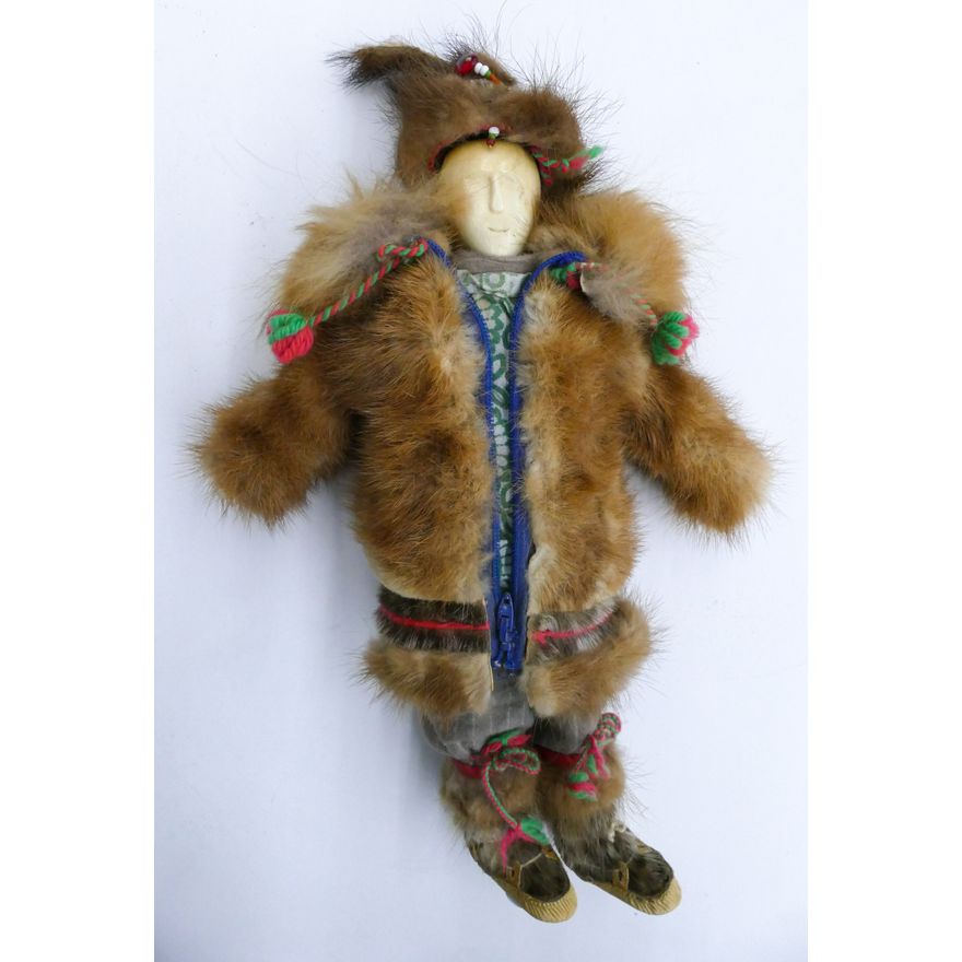 Old Eskimo Hand Made Doll 13.5''