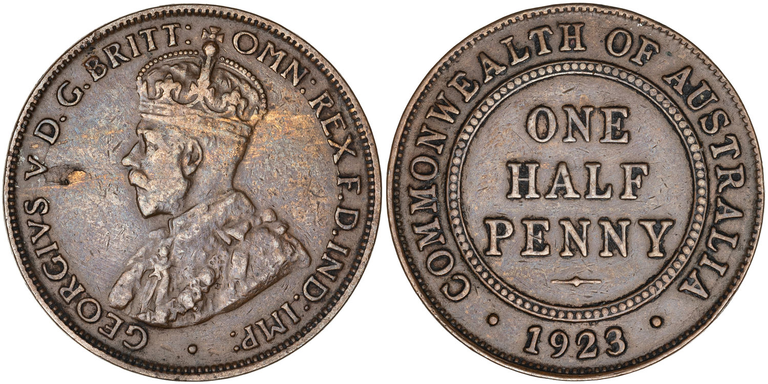 George V, Halfpenny, 1923, gF