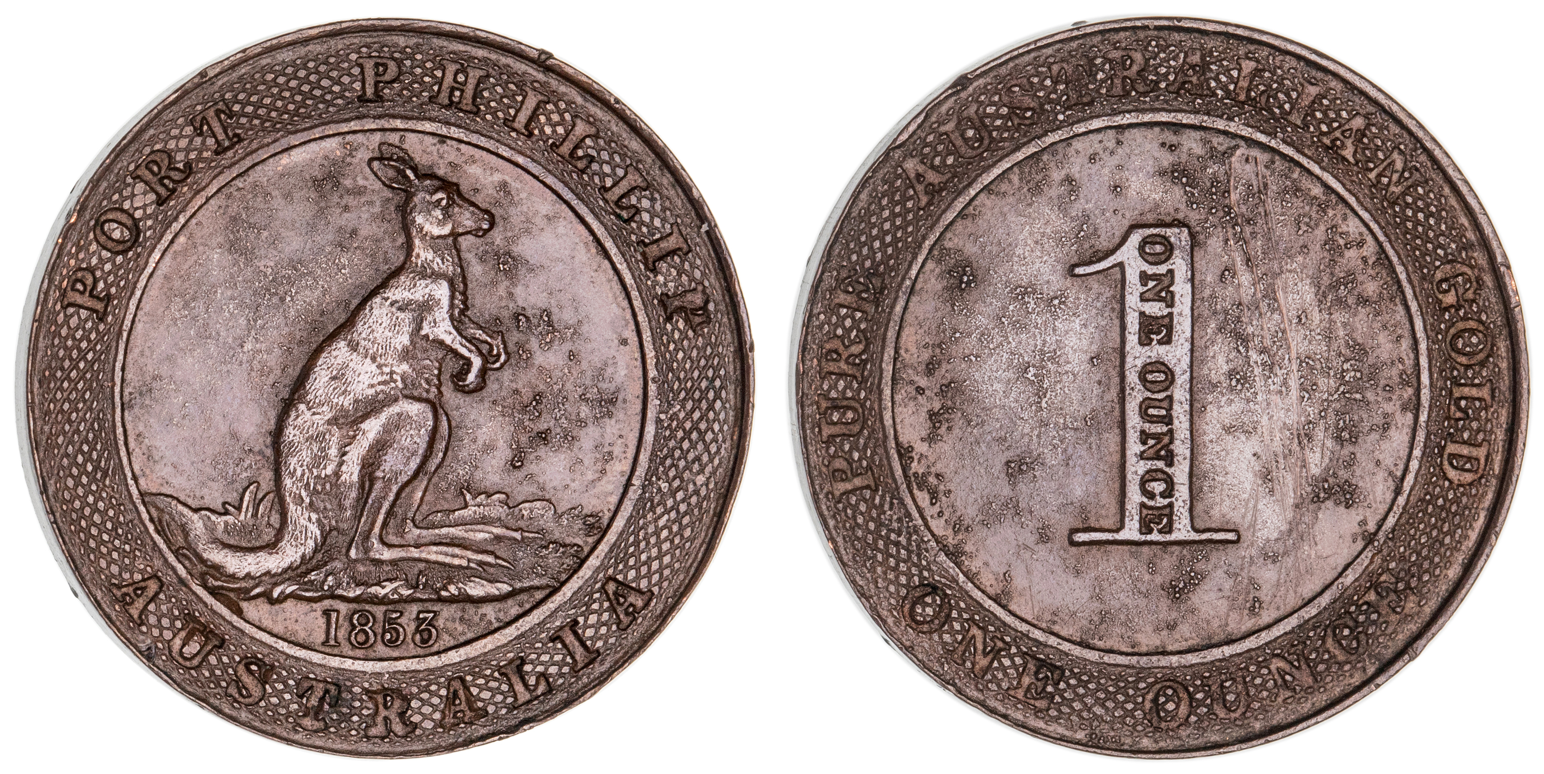 Kangaroo Office, One Ounce, 1853, EF