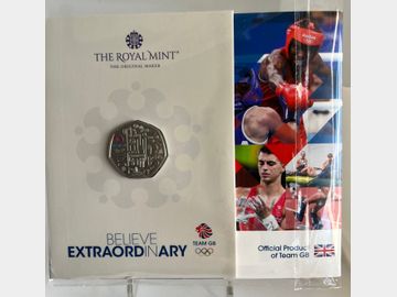 2021 ELIZABETH II ROYAL MINT TEAM GB OLMPIC 50 PENCE IN PRESENTATION CARD
