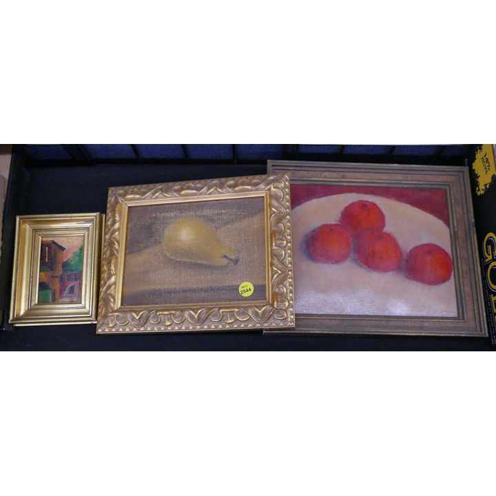 3pc Small Still Life Oil Paintings- largest 10x12''