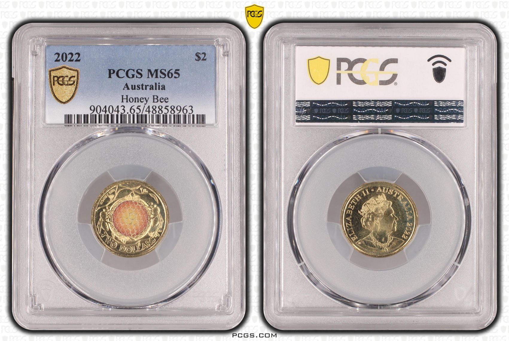 Elizabeth II, Honey Bee Colorized , Two Dollar, 2022, PCGS MS65