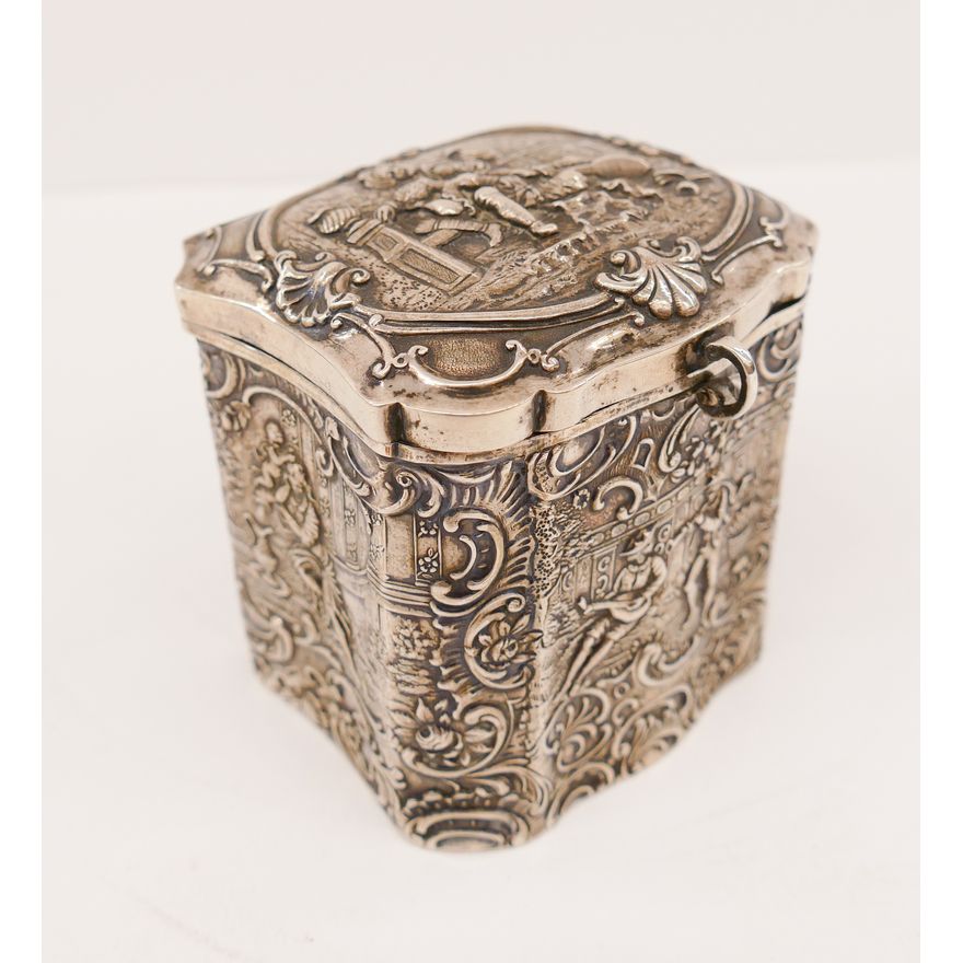 German 800 Silver Tea Caddy - 3.5'' - 237g