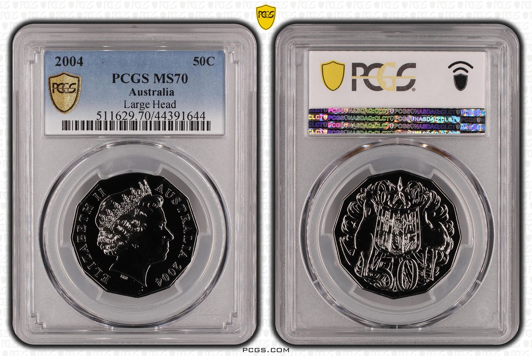 2004 Australia Fifty Cent, 50c Large Head PCGS - MS70 POP 5/0 -644