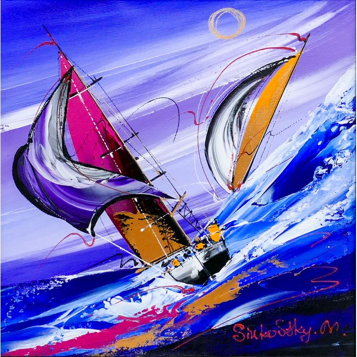 Natalia Sinkovsky ''Boatrace'' Oil on Canvas