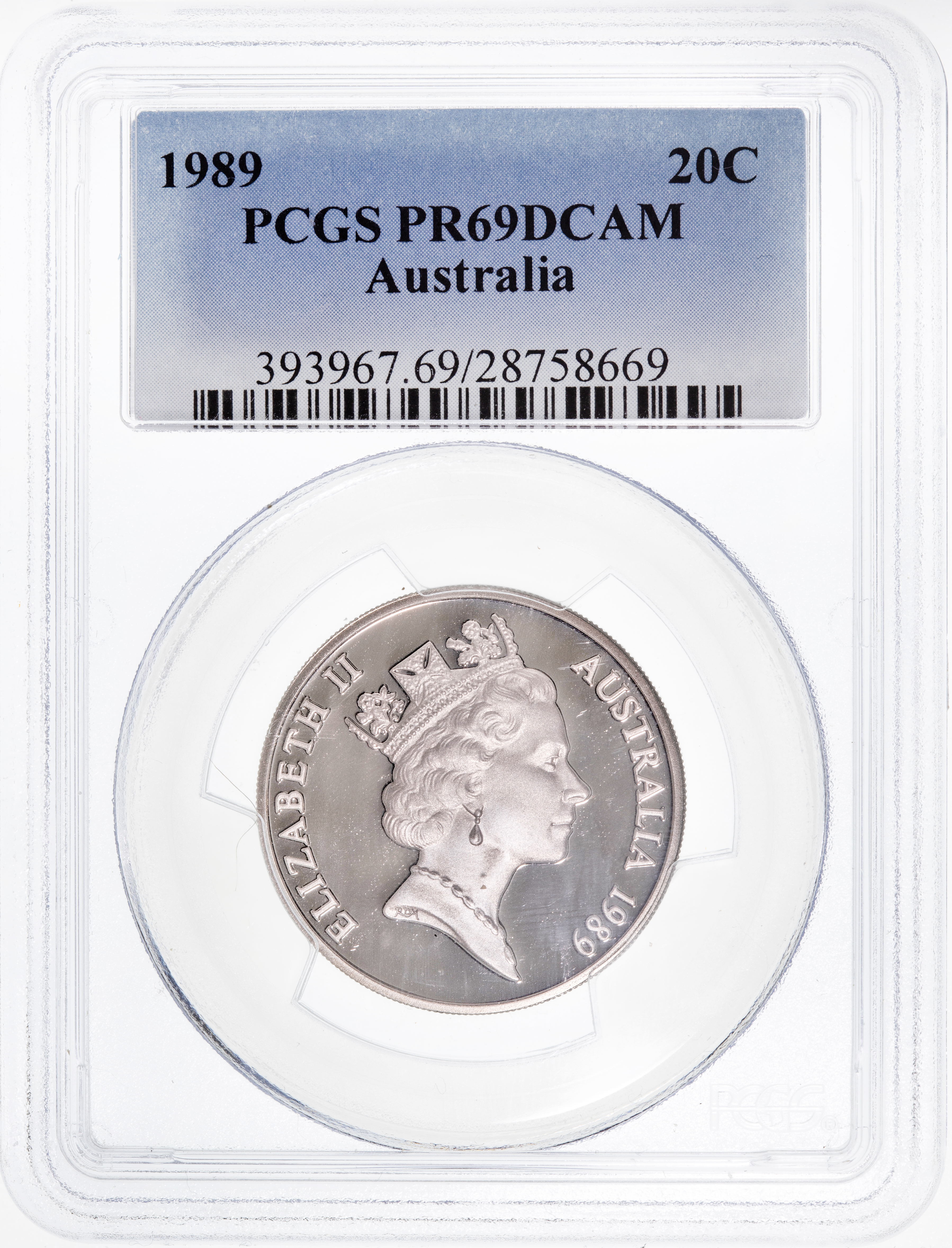 Twenty Cent, 1989, PCGS PR69DCAM