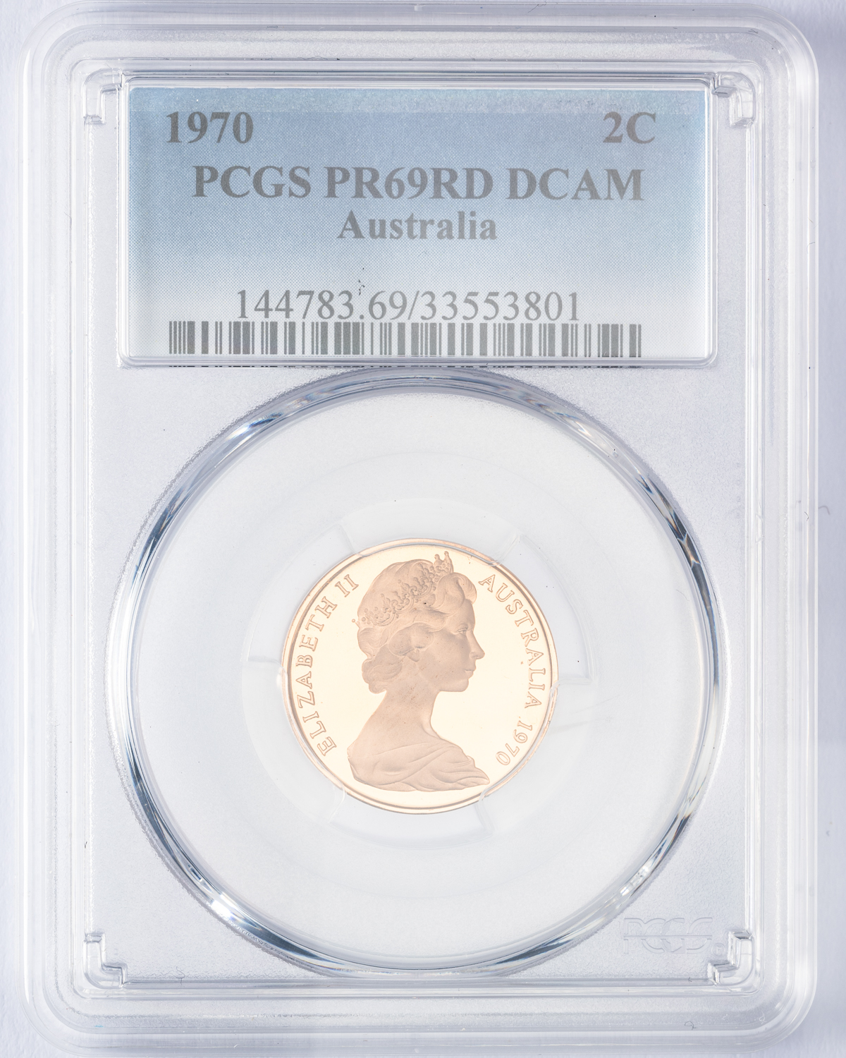 Elizabeth II, Two Cent, 1970, PCGS PR69DCAM