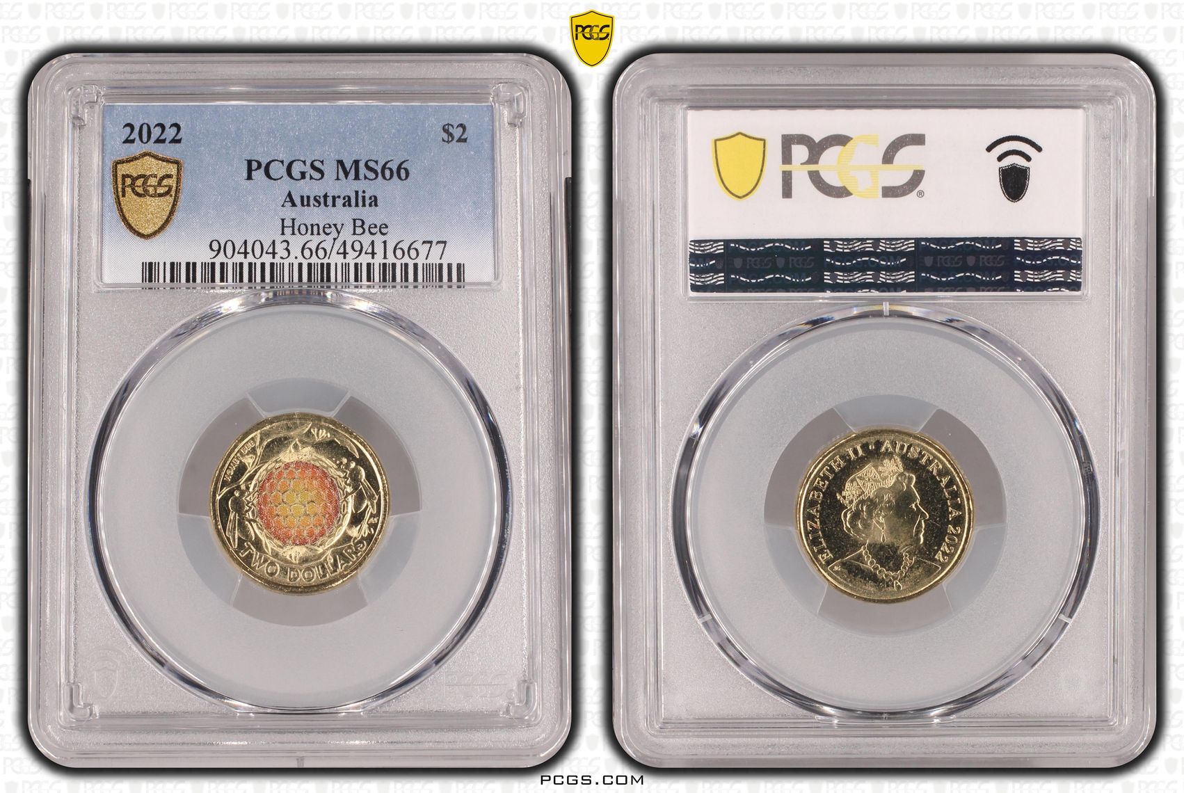 Honey Bee Colorized , Two Dollar, 2022, PCGS MS66