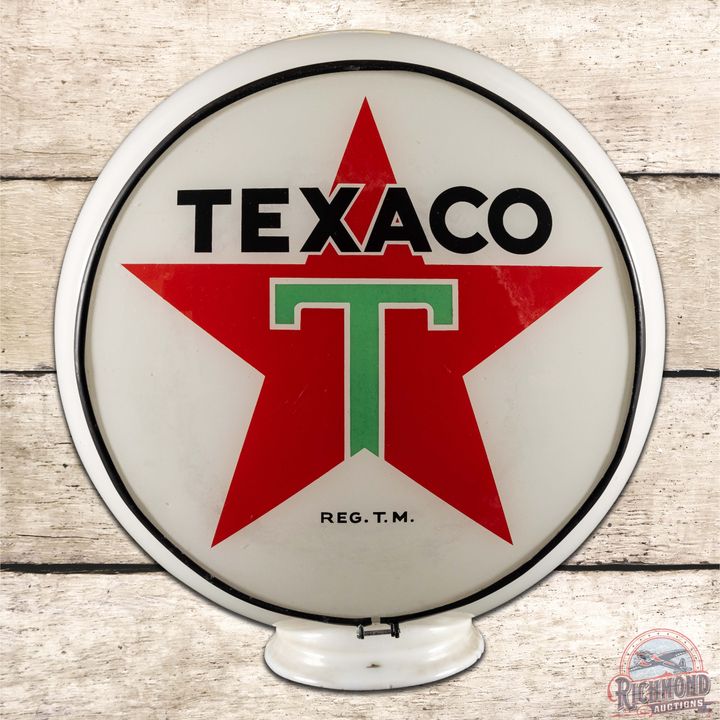 Texaco Gasoline 13.5" Complete Gas Pump Globe w/ Gill Body