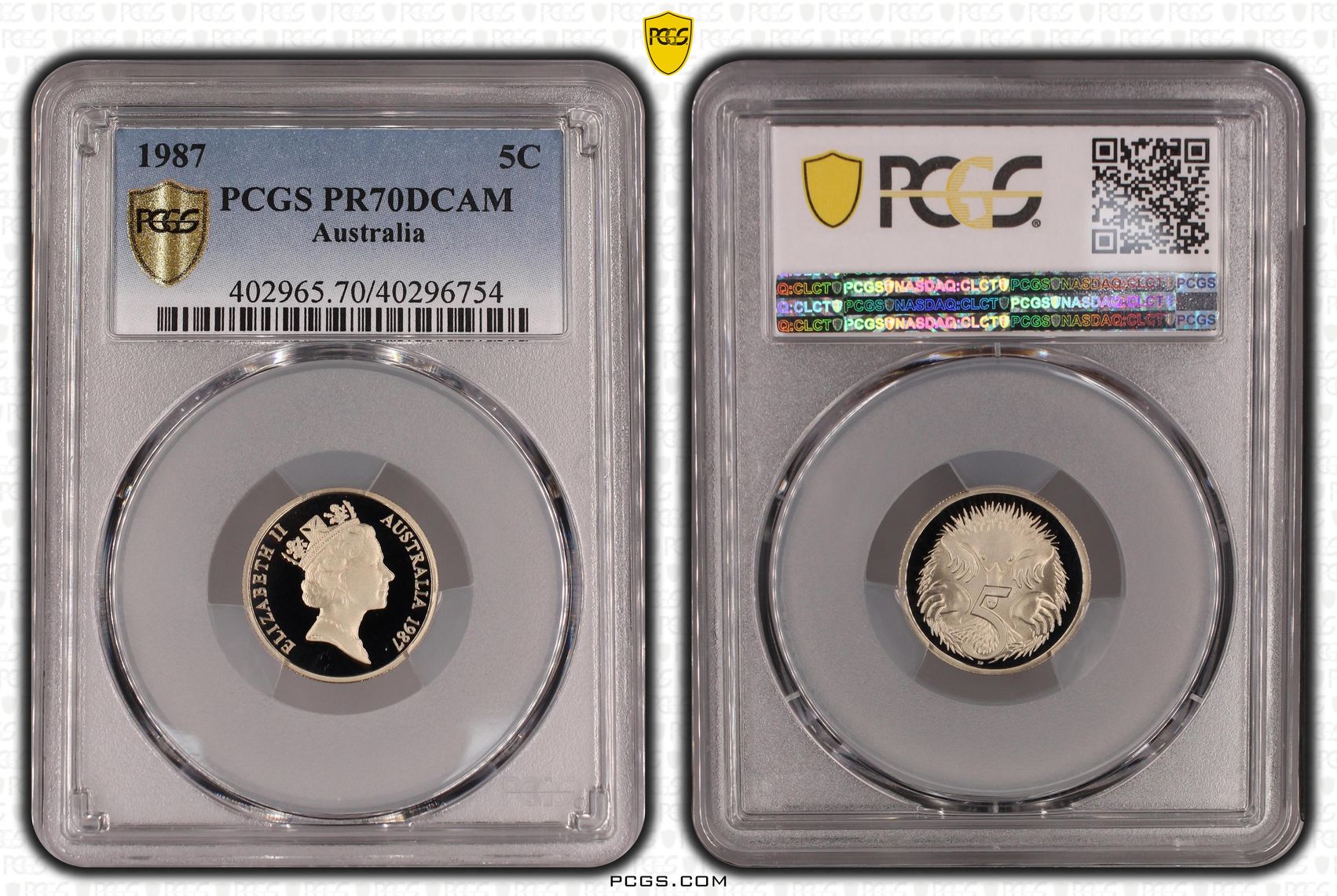 Elizabeth II, Five Cent, 1987, PCGS PR70DCAM