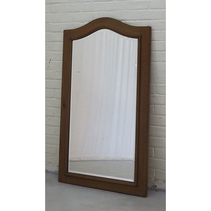 OAK FRAMED BEVELLED GLASS MIRROR/CUPBOARD DOOR