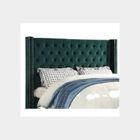 MAL LIFESTYLE SWEET DREAMS PINS DECORATED VELVET EMERALD DOUBLE HEADBOARD