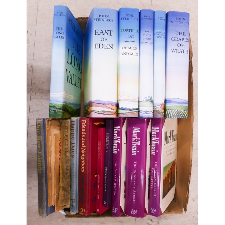 Box Steinbeck and Twain Books, Etc