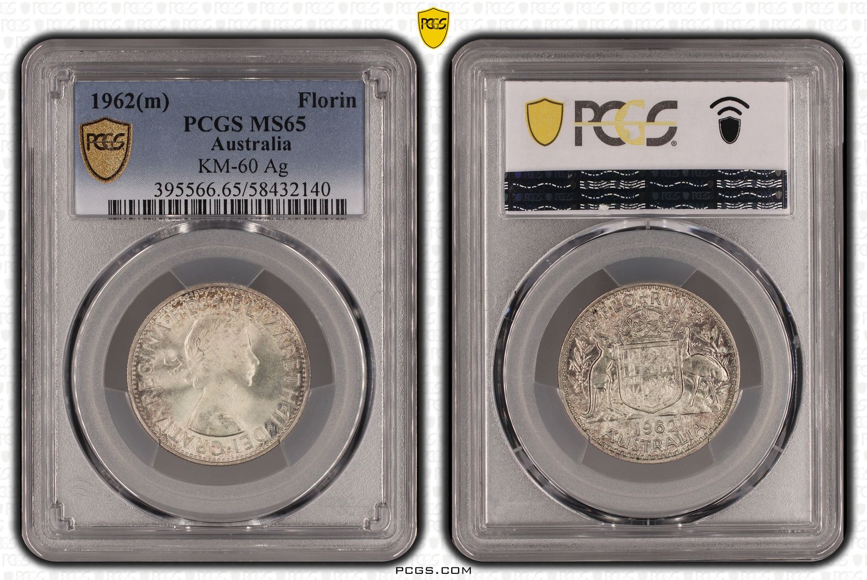 Elizabeth II, Florin, 1962(m), PCGS MS65