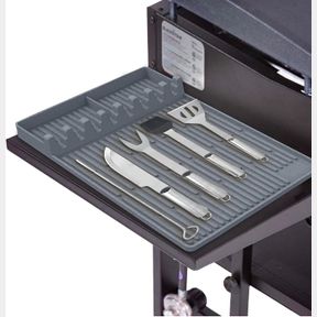 SILICONE GRIDDLE TOOLS MAT FOR OUTDOOR GRILL KITCHEN COUNTER, SPATULA MAT WITH DRIP PAD,GRIDDLE ACCESSORIES FOR KITCHEN BBQ COOKIN