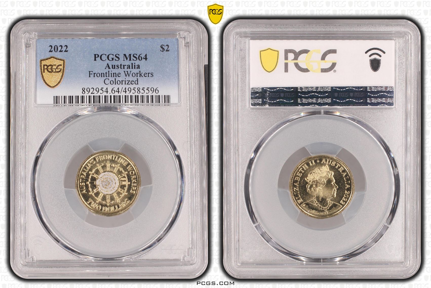 Elizabeth II, Frontline Workers Colorized , Two Dollar, 2022, PCGS MS64