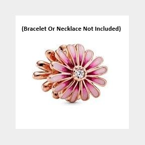 925 Sterling Silver Pink Flowers Bracelet Charm / Pendant - Rose Gold - Genuine 925 Sterling Silver - Charm Only (Bracelet Or Necklace Not Included) Bar 9901068180196- 51748/13307 AS B2 (S10)