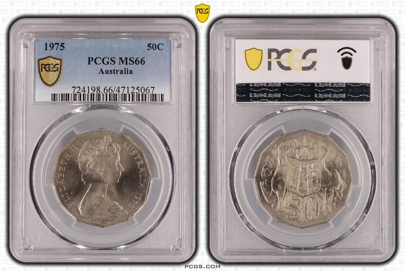 Elizabeth II, Fifty Cent, 1975, PCGS MS66