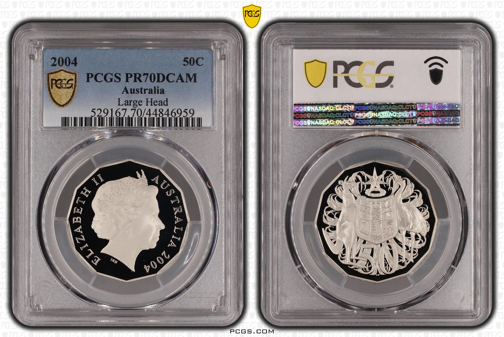 2004 Australia Fifty Cent, 50c Large Head PCGS - PR70DCAM POP 18/0 -959