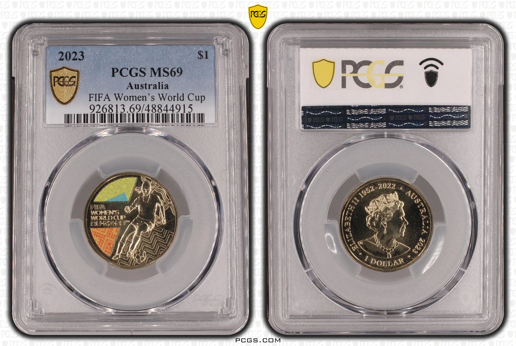 FIFA Women's World Cup Colorized, One Dollar, 2023, PCGS MS69