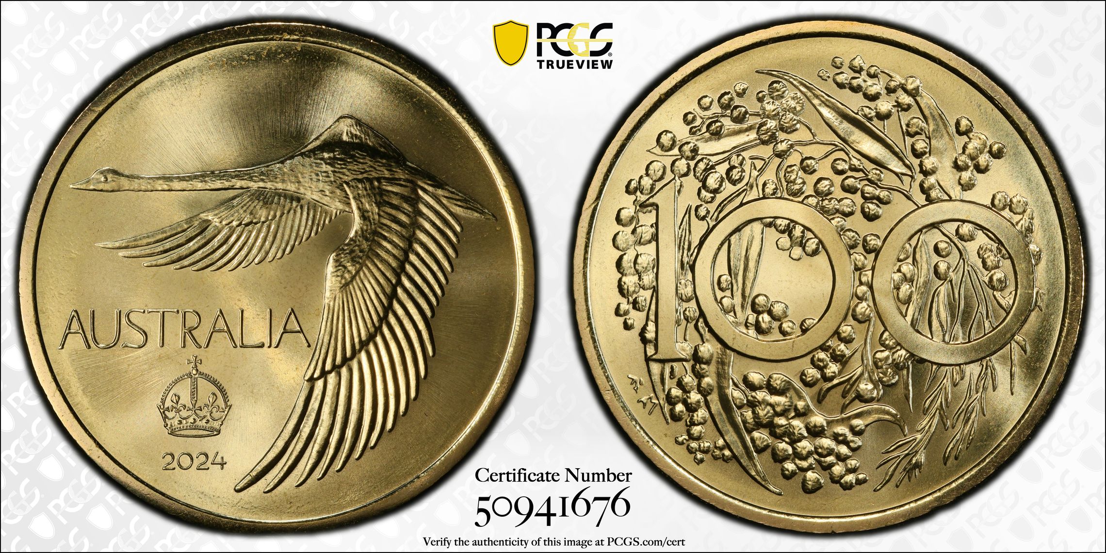 Swan "Pattern Dollar" AlBr ACR 60th Anniversary, Medal, 2024, PCGS MS67