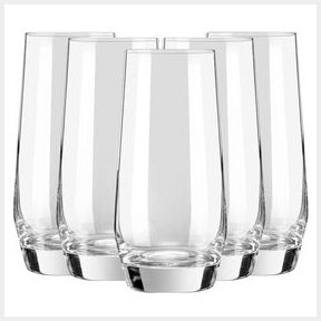 Bpa Free Hard Rocks Glass Drink Cup for Wine Water Juice 410ml Pack of 4 |