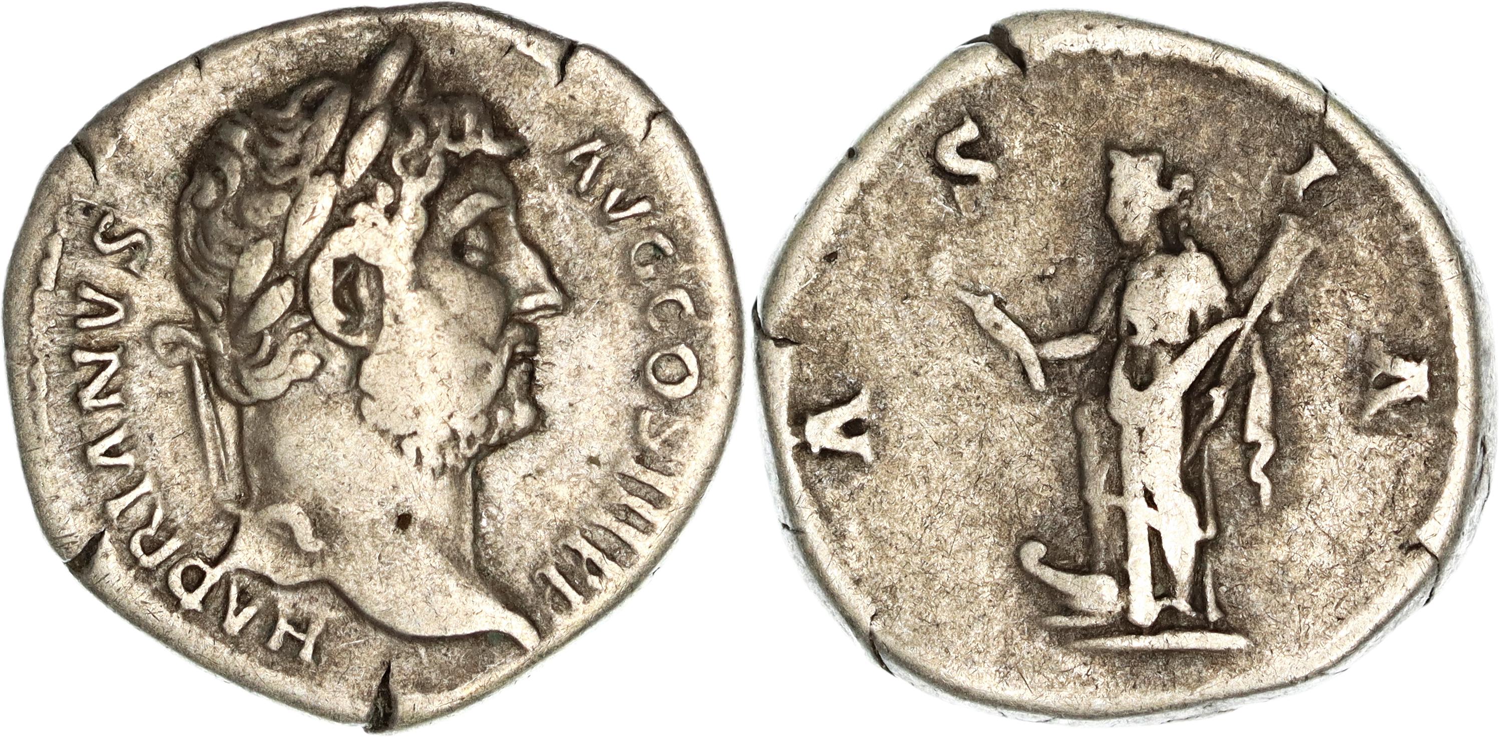 Roman Empire, Hadrian, Silver Denarius, 130-133 AD, gF
