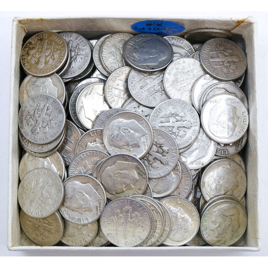 Box 180pc US Roosevelt Silver Dimes