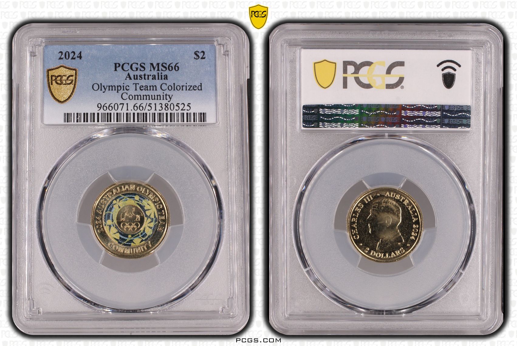 Olympic Team Colorized Community, Two Dollar, 2024, PCGS MS66