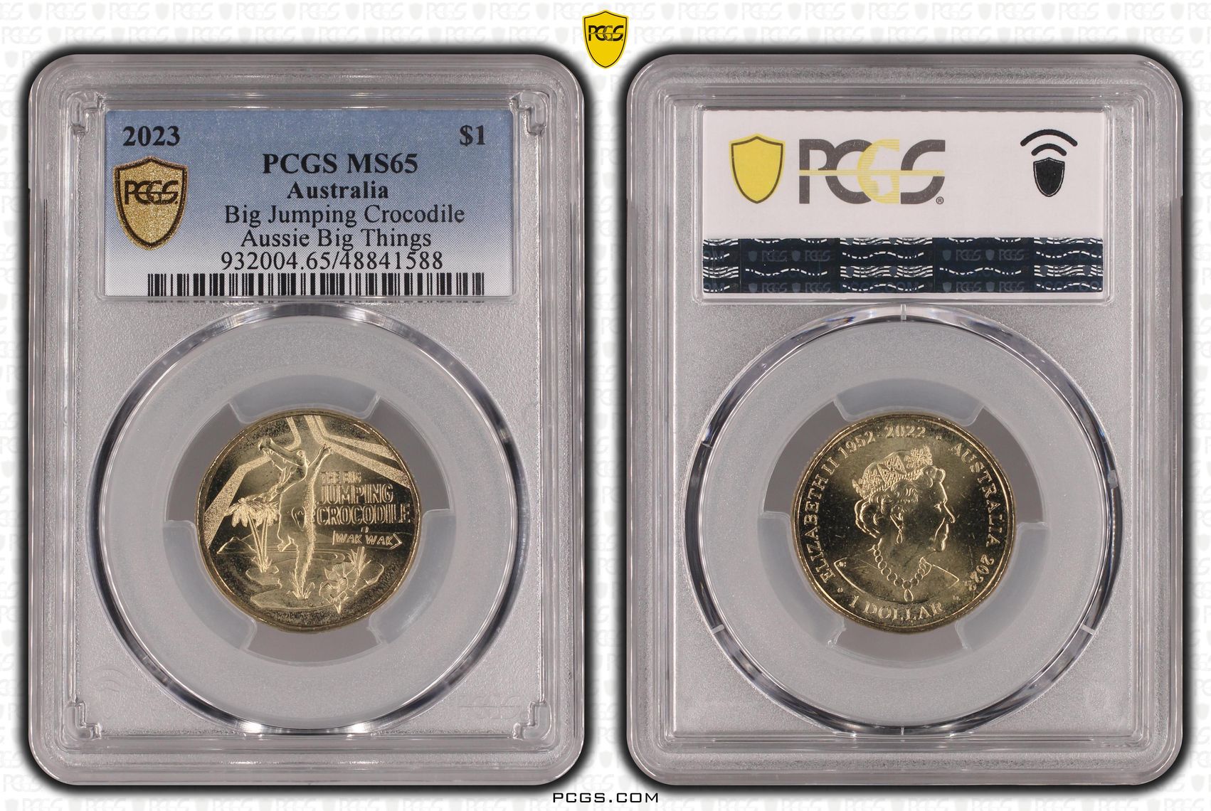 Big Jumping Crocodile Aussie Big Things , One Dollar, 2023, PCGS MS65