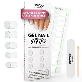 MOYOU LONDON SEMI CURED GEL NAIL STRIPS - 20 PCS. GEL NAIL WRAPS FOR SALON-QUALITY MANICURE - WORKS WITH ANY UV LAMP - EASY TO APP