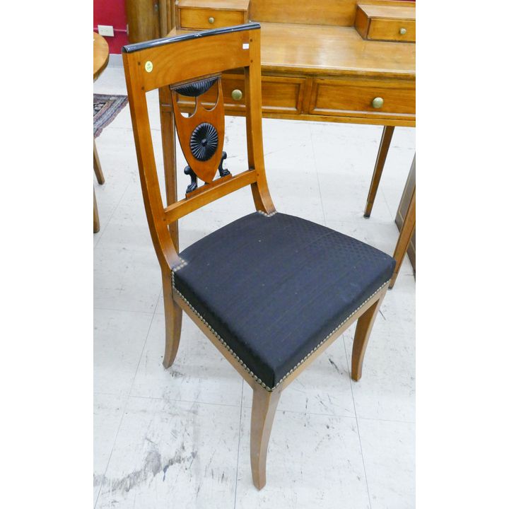 Antique Beidermeier Walnut Side Chair- 35x17x18''