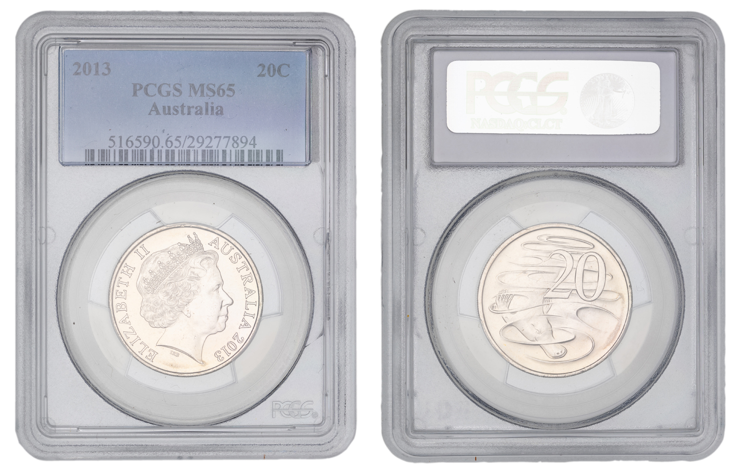 Elizabeth II, Twenty Cent, 2013, PCGS MS65