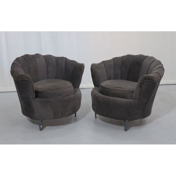 PAIR OF UPHOLSTERED LOUNGE CHAIRS