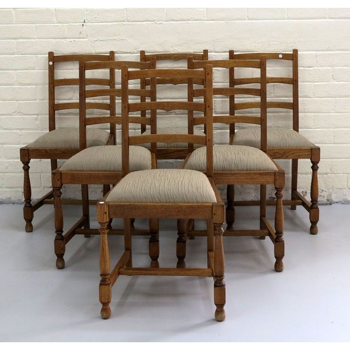 SET OF 6 OAK DINING CHAIRS