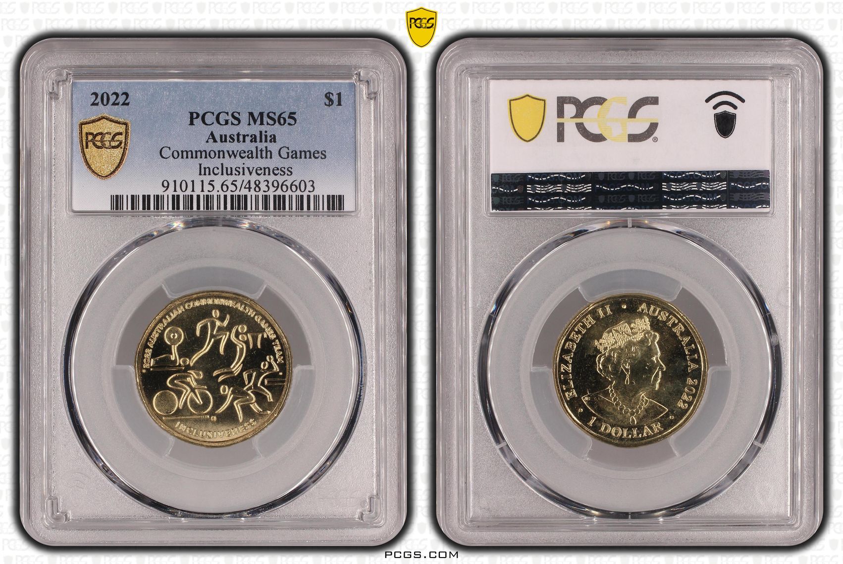 Elizabeth II, Commonwealth Games - Inclusiveness, One Dollar, 2022, PCGS MS65