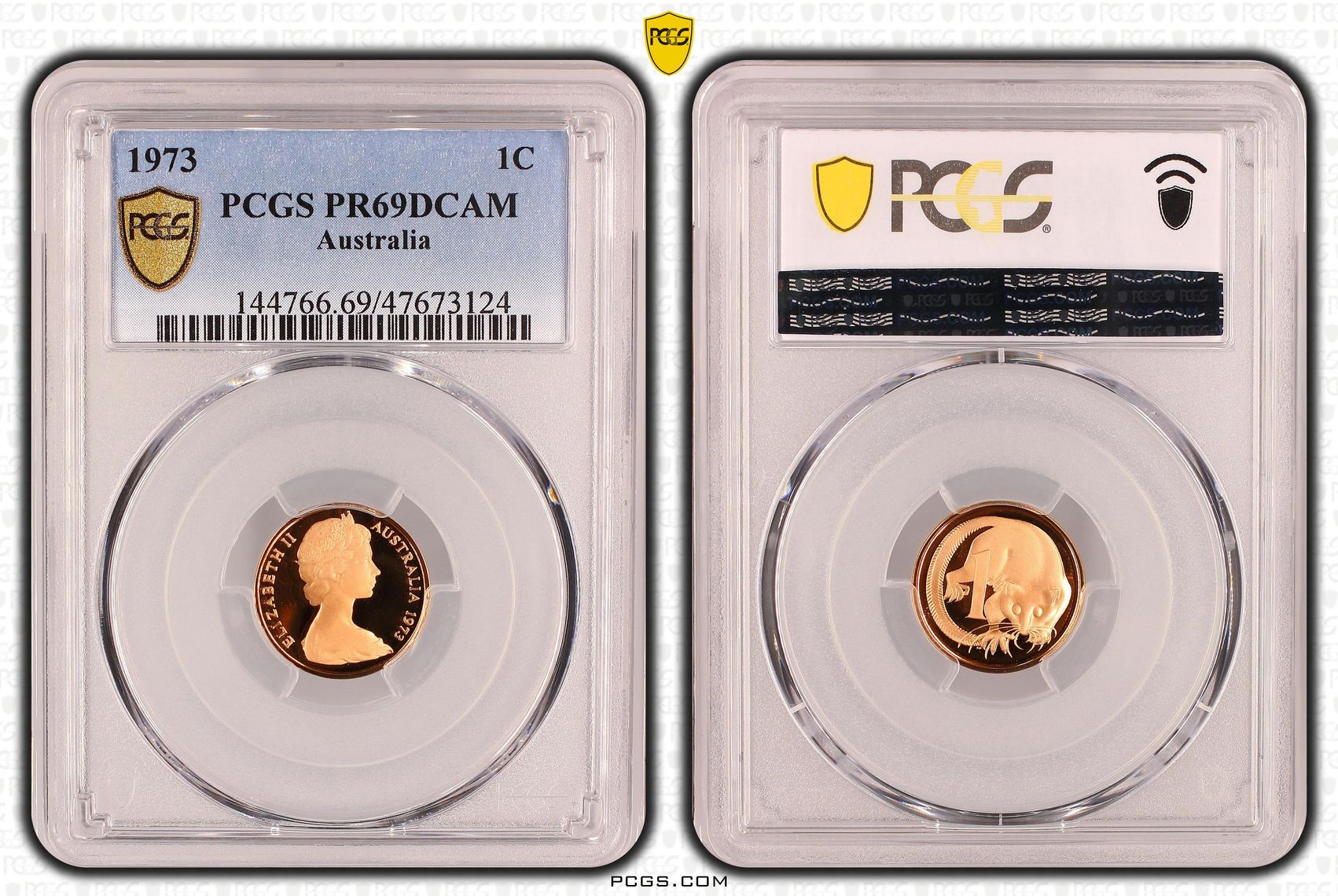 One Cent, 1973, Pcgs Pr69dcam