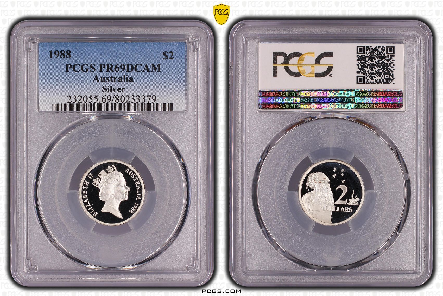 1988 Australia Two Dollar, $2 Silver Proof Silver PCGS - PR69DCAM -379