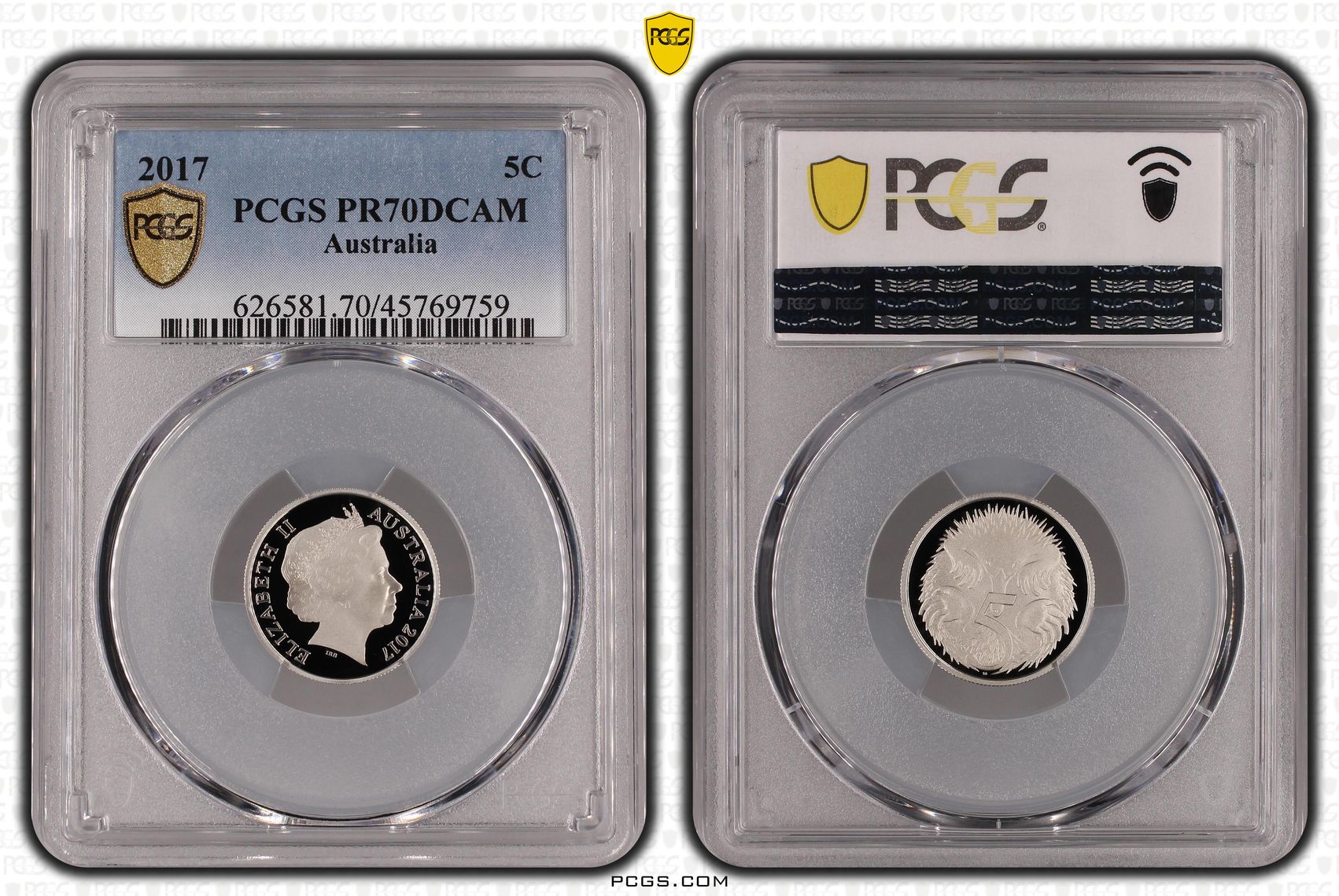 Top pop, Five Cent, 2017, PCGS PR70DCAM
