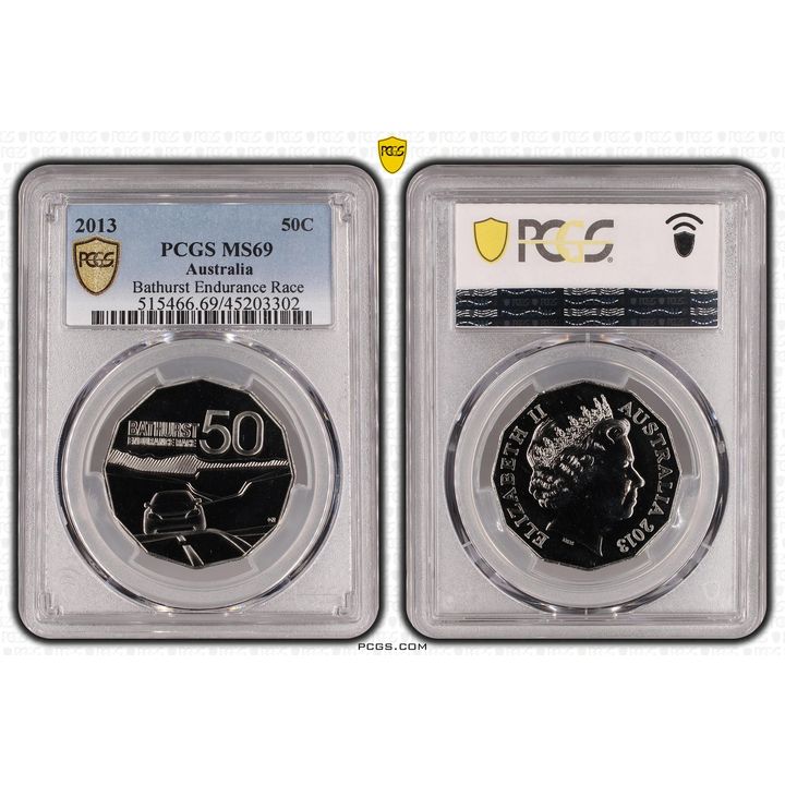 Elizabeth II, Bathurst Endurance Race, Fifty Cent, 2013, PCGS MS 69