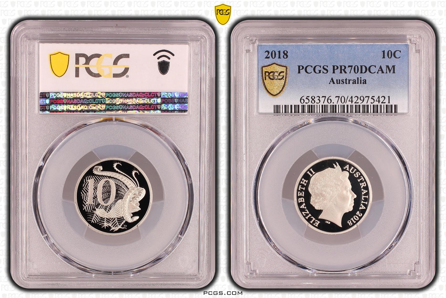 Elizabeth II, Ten Cent, PR70DCAM , 2017 PCGS POP - 53/0