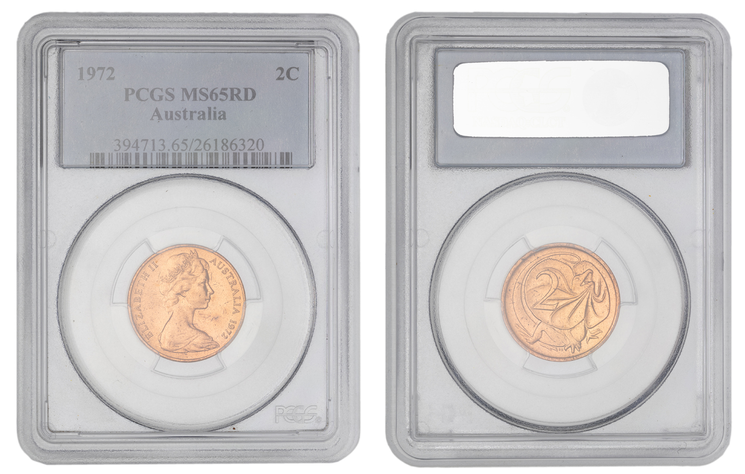 Elizabeth II, Two Cent, 1972, PCGS MS65RD