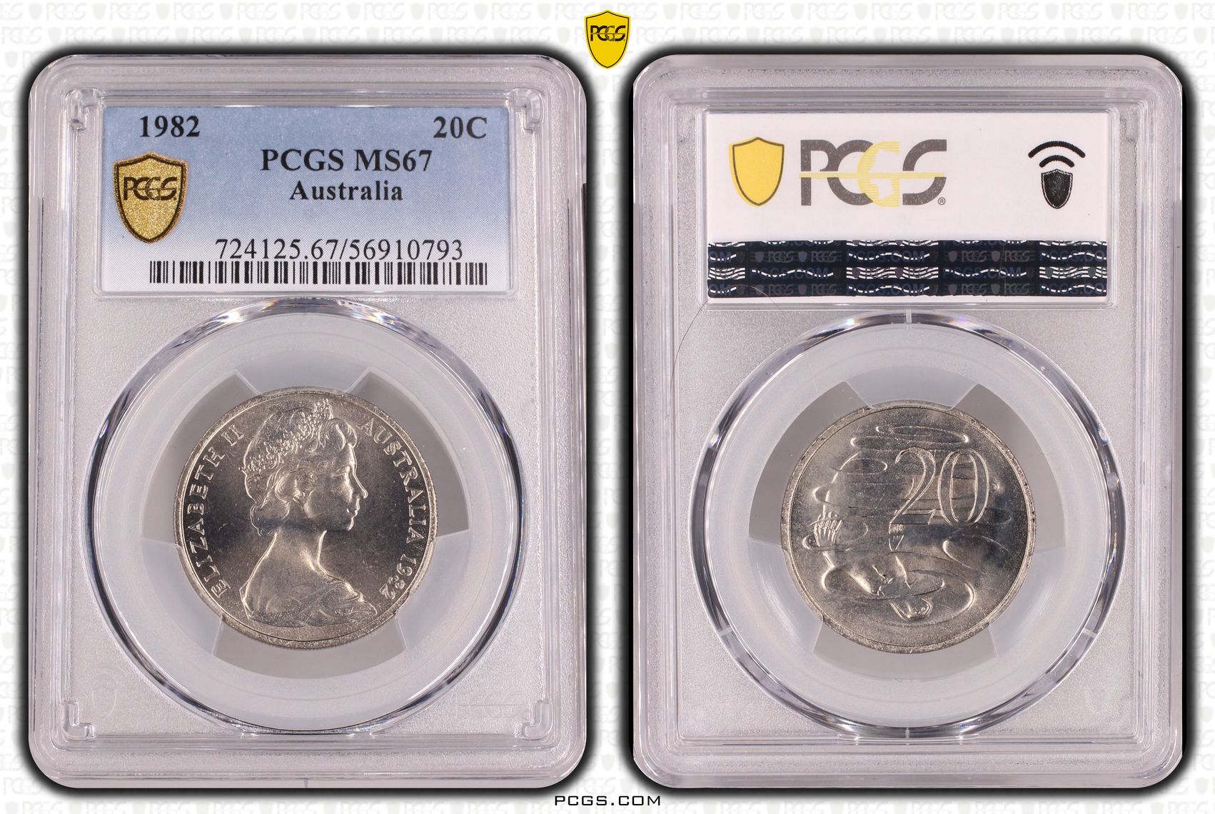 Twenty Cent, 1982, PCGS MS67
