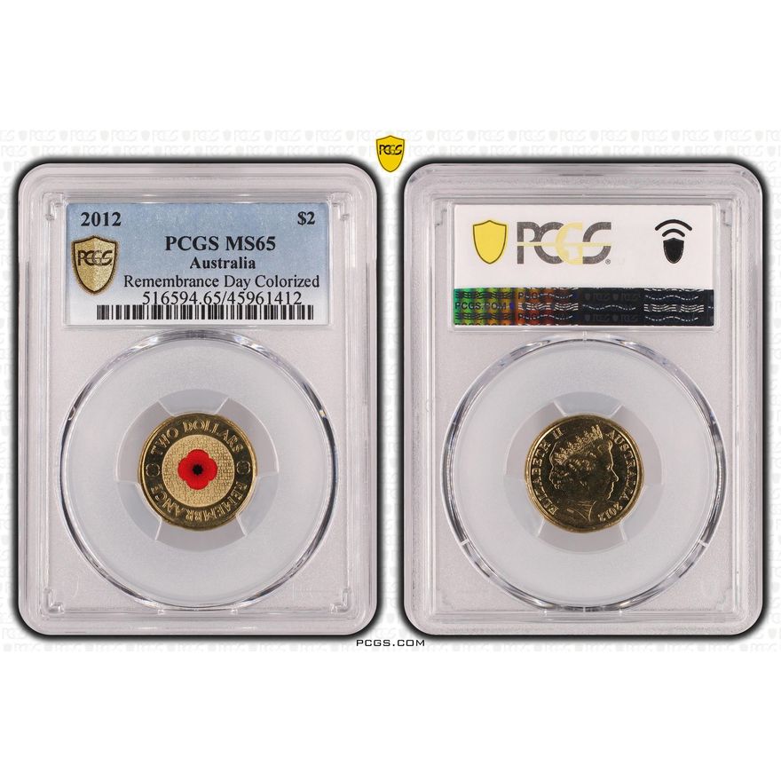 Remembrance Day Colored, Two Dollar, 2012, PCGS MS 65