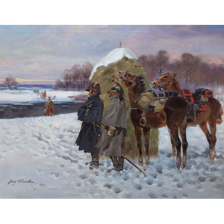 Jerzy Kossak | Przeprawa Napoleona przez rzekę, 1934 r.